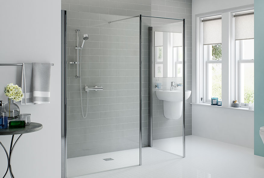 modern walk-in shower enclosure