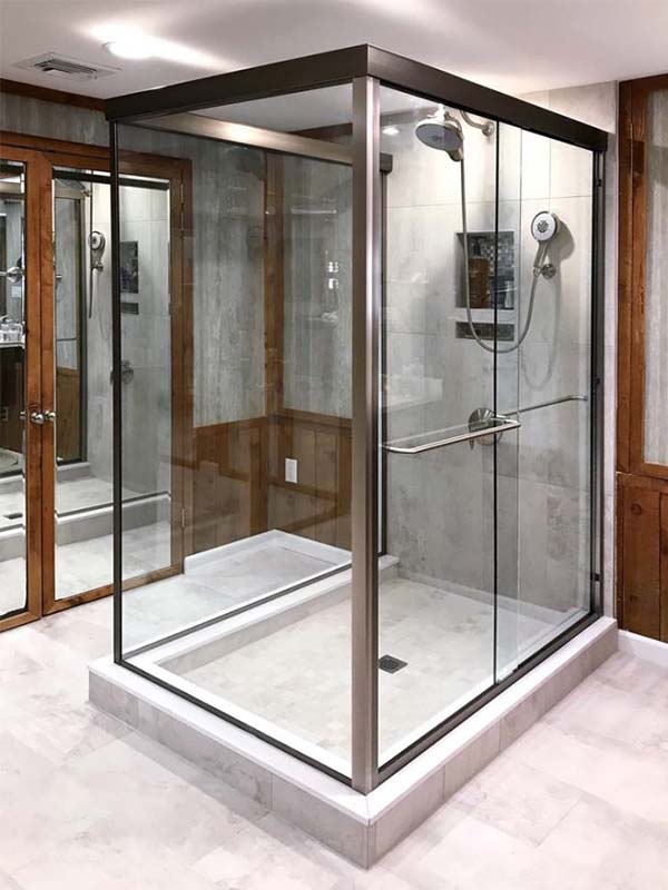 Semi frameless shower doors