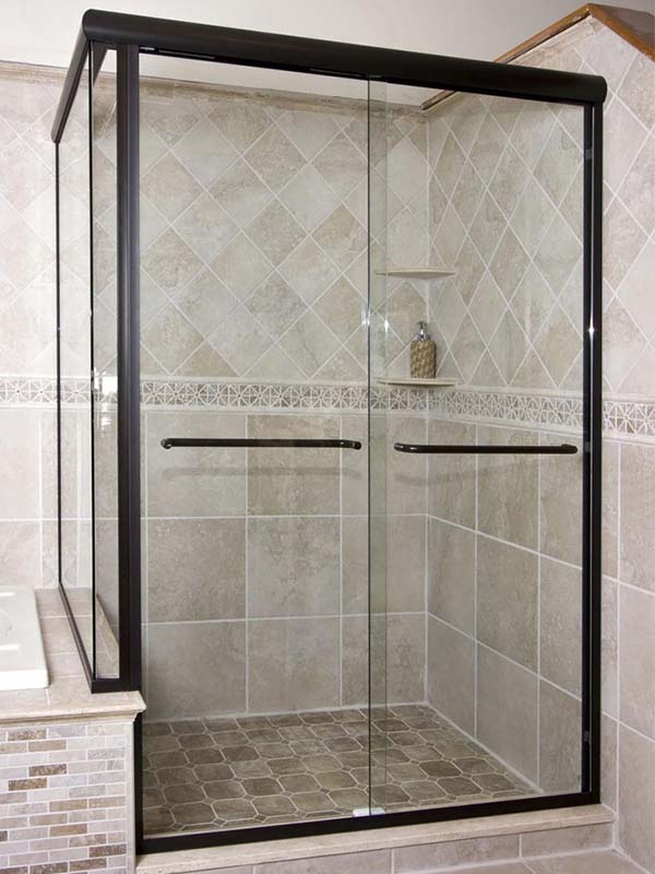 Stall bypass with return on knee wall, oil rubbed bronze Stall bypass with return on knee wall, oil rubbed bronze